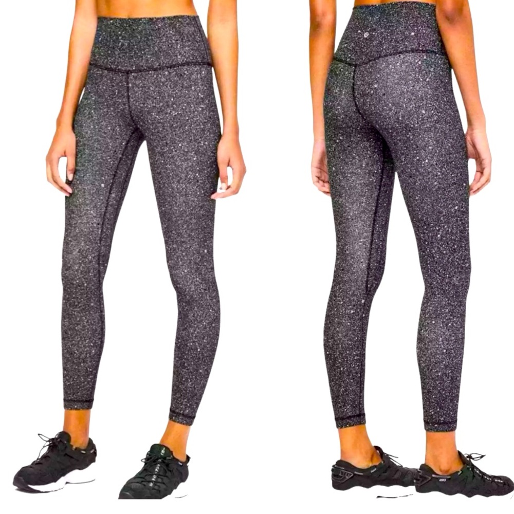Lululemon Women's Align Pant II Luminesce Splatter Ice Grey Black size 4